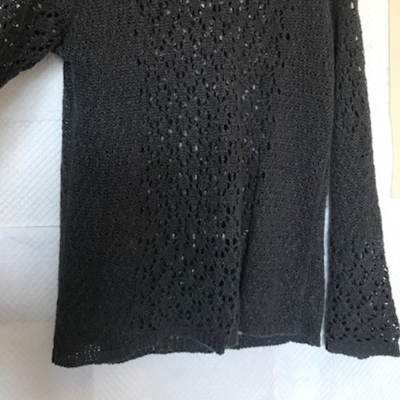 SUNDANCE Petite Small linen oversized open-knit sweater - Picture 5 of 6